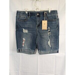 Lincoln Outfitters Ladies Womens Denim Jean Shorts Size 16 Comfort Stretch